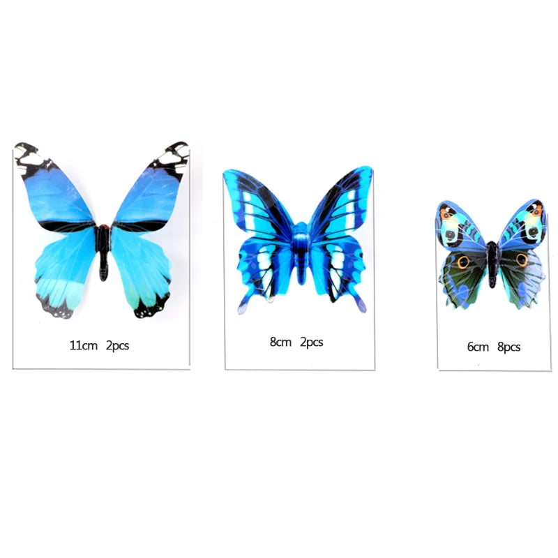 Set of 12 luminous butterfly wall stickers