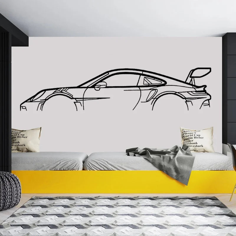 Pegatina de pared con silueta de coche