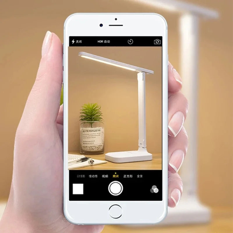 Foldable LED lamp, touch sensitive, dimmable, USB charged