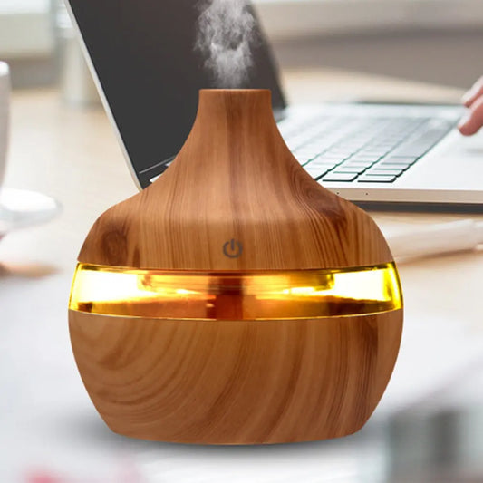 Humidificador de aire USB de 300 ml, difusor de aroma con LED