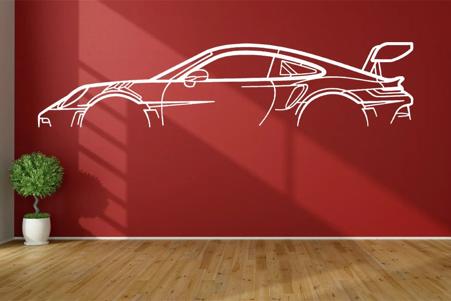 Pegatina de pared con silueta de coche