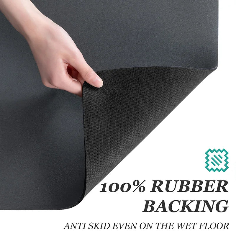 Super absorbent, non-slip, quick-drying kitchen mat