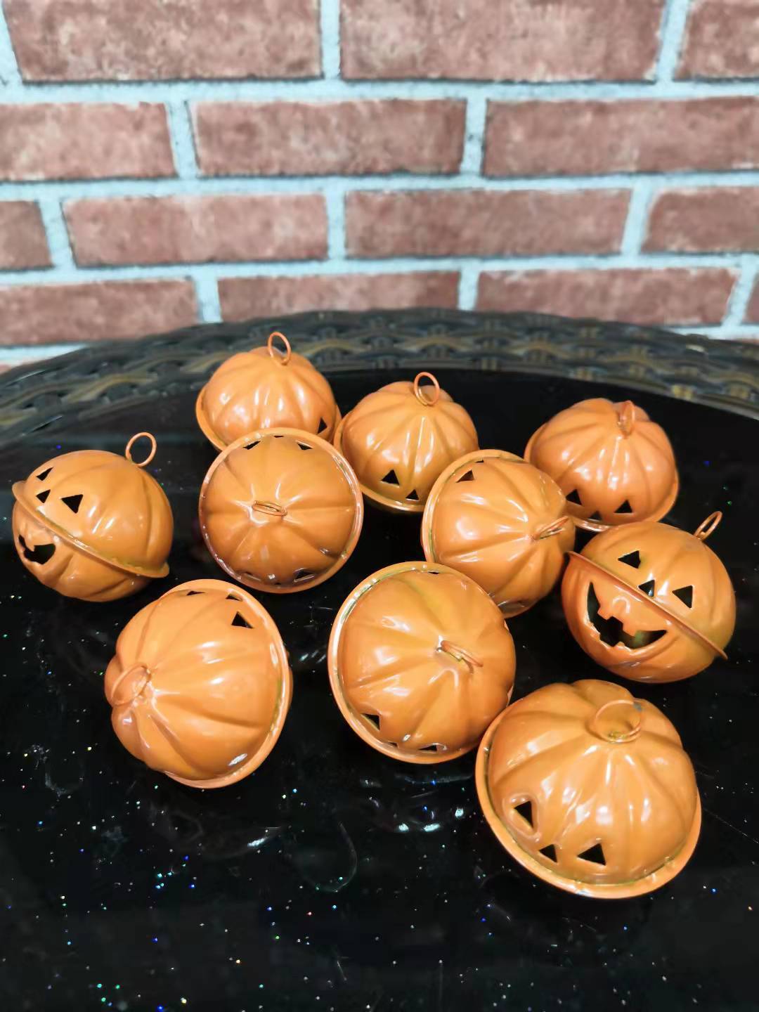 Small Halloween Pumpkin Bell Pendant