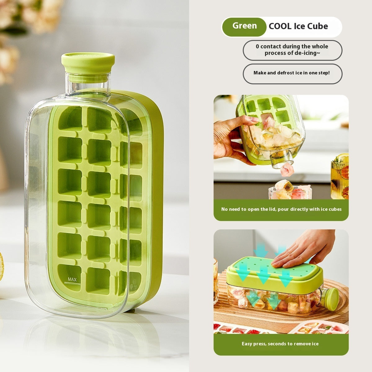 One-Click Molding Cooling Cup,Instant Ice Maker,Zero-Contact Design,Straw Included,Curling Mold,Portable &amp; Stylish Chilled Drink