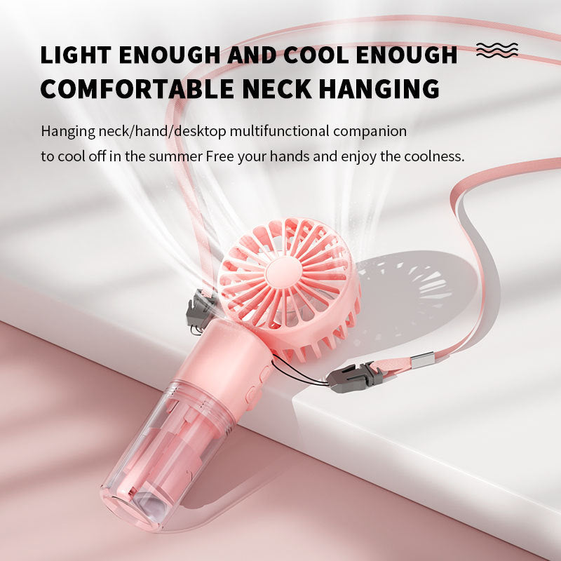 Portable Handheld Spray Fan 4-Speed ​​Water Spray Mist Fan Summer Cooling Artifact USB Charging Summer Supplies Outdoor Mini Fan