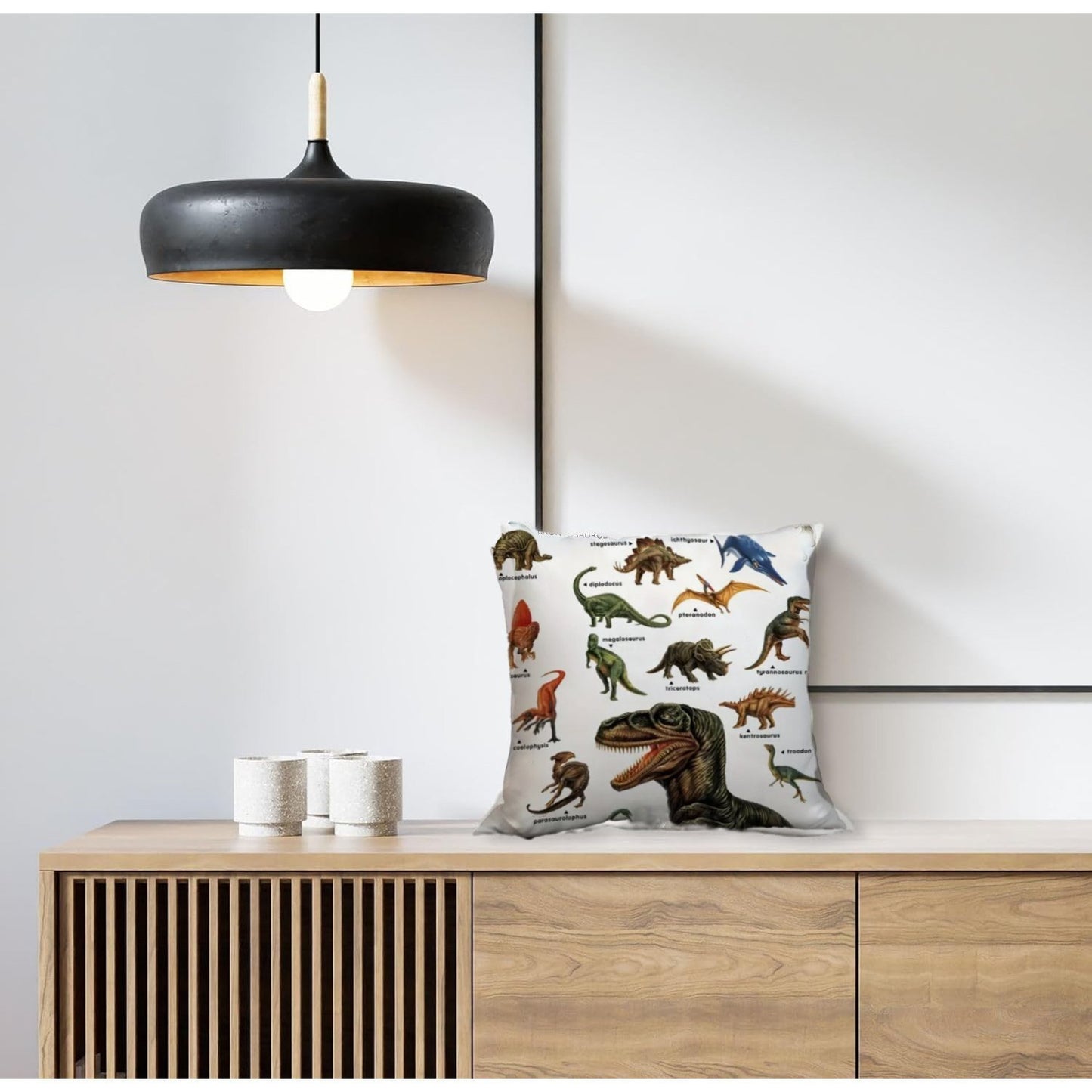 Pokrowiec na Poduszkę Dinosaur - 18x18 cm dla Pokoju Chłopca