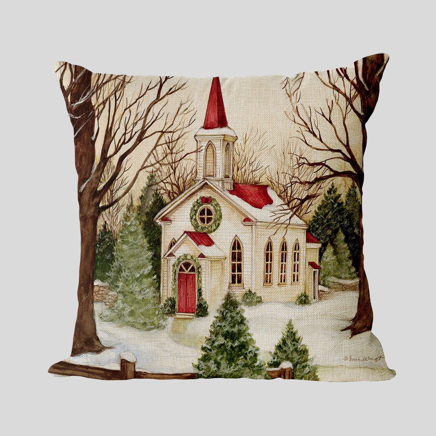 Linen pillowcase from the New Year and Christmas series