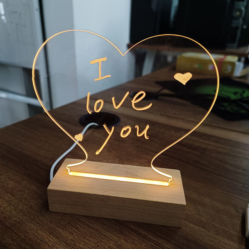 Kreatywna LED Nocna Lampa USB Tablica Wraz z Długopisem - Idealny Prezent dla Dzieci i Dziewczyn