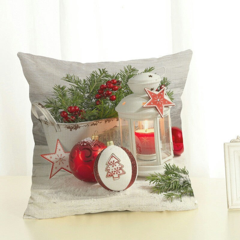 Christmas Linen Pillowcase - Modern Style