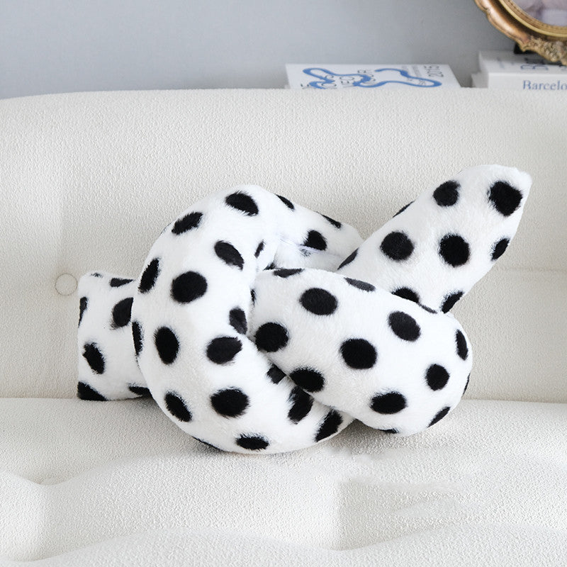 Black and White Embroidered Pillow - Modern and Simple Design