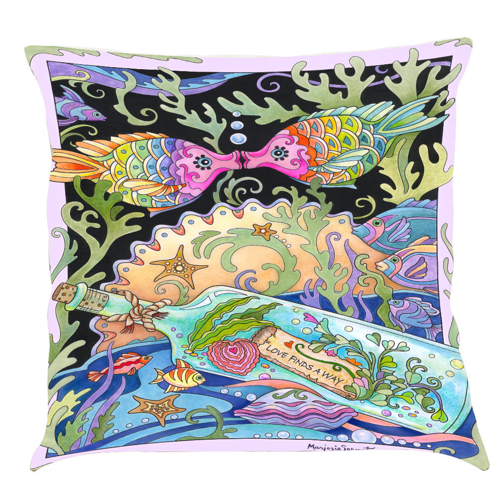 Funda de almohada clásica de algodón y lino de la serie Ocean