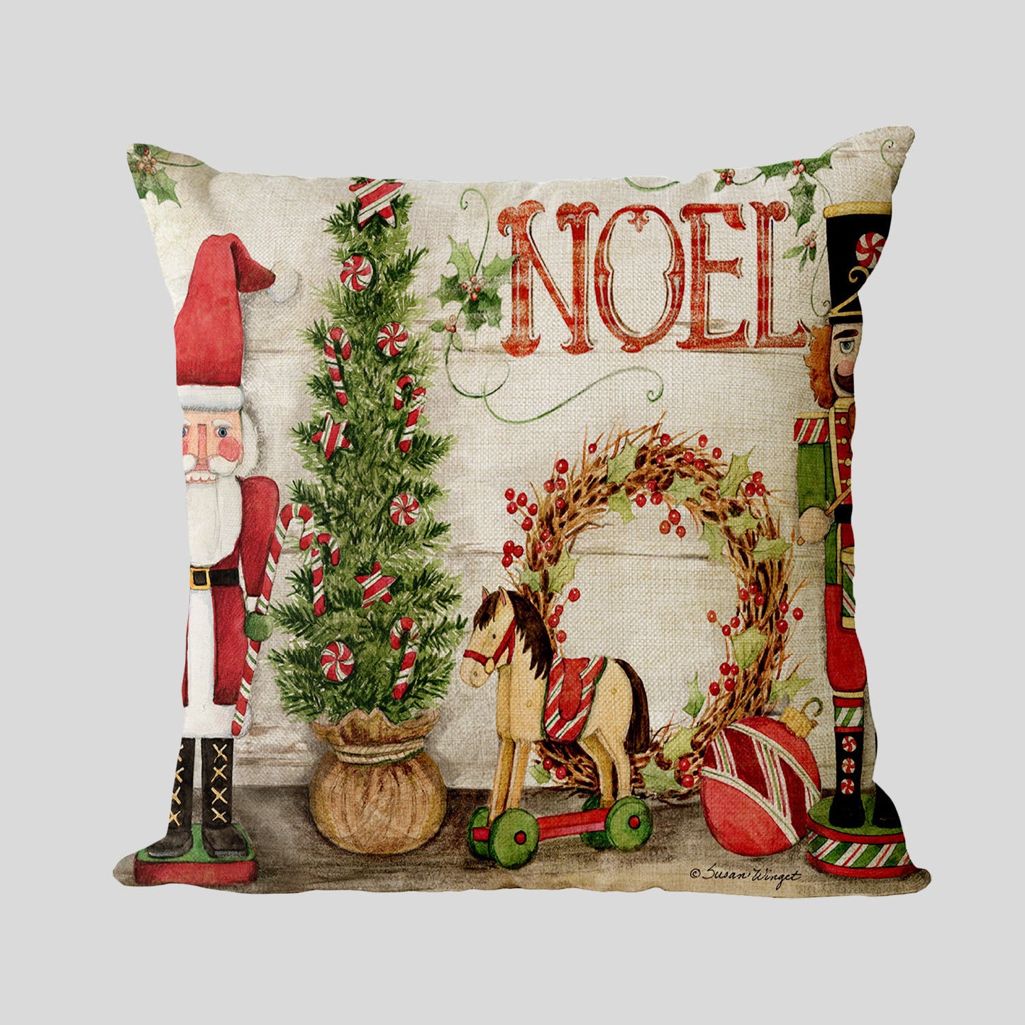 Linen pillowcase from the New Year and Christmas series