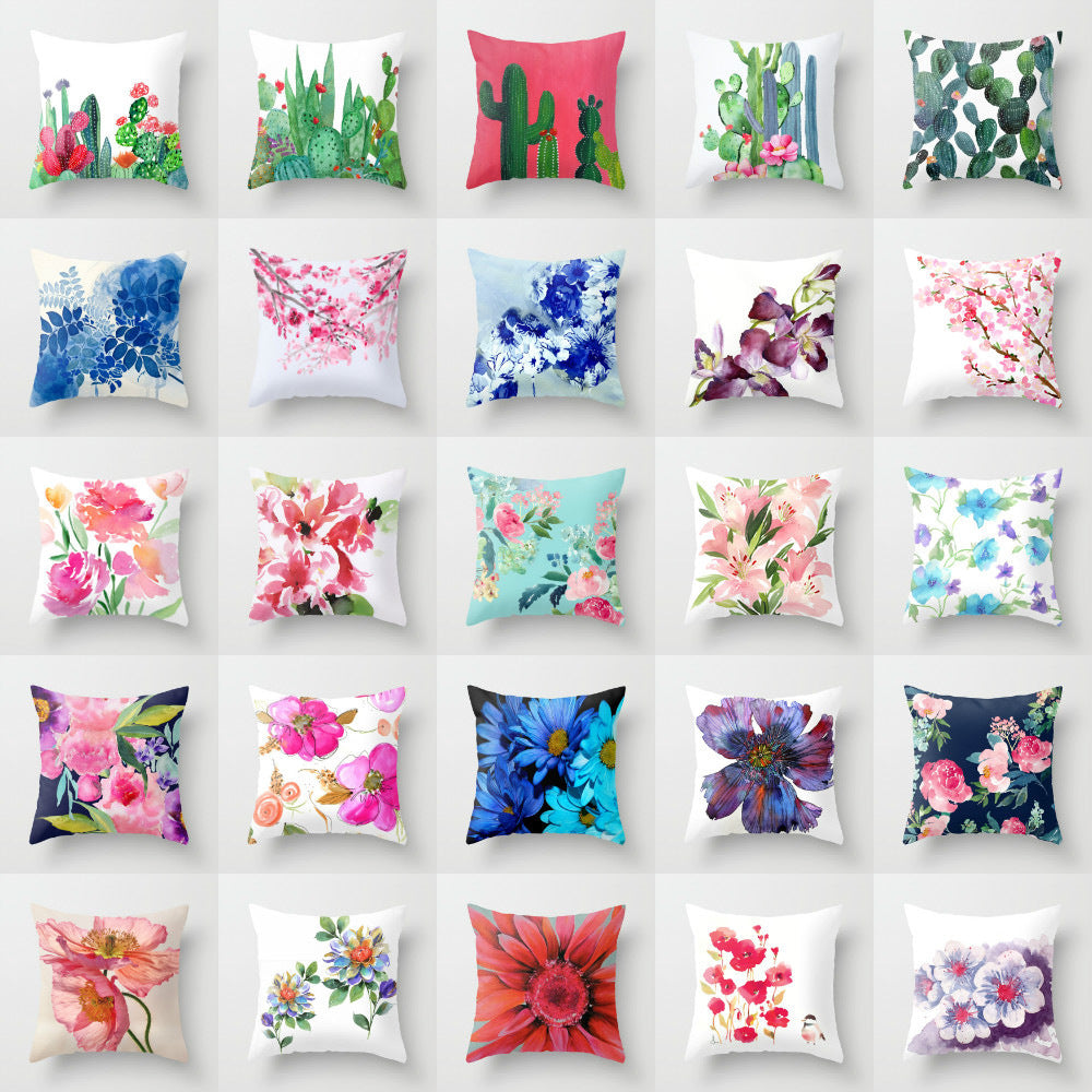 Funda de almohada minimalista moderna con flores