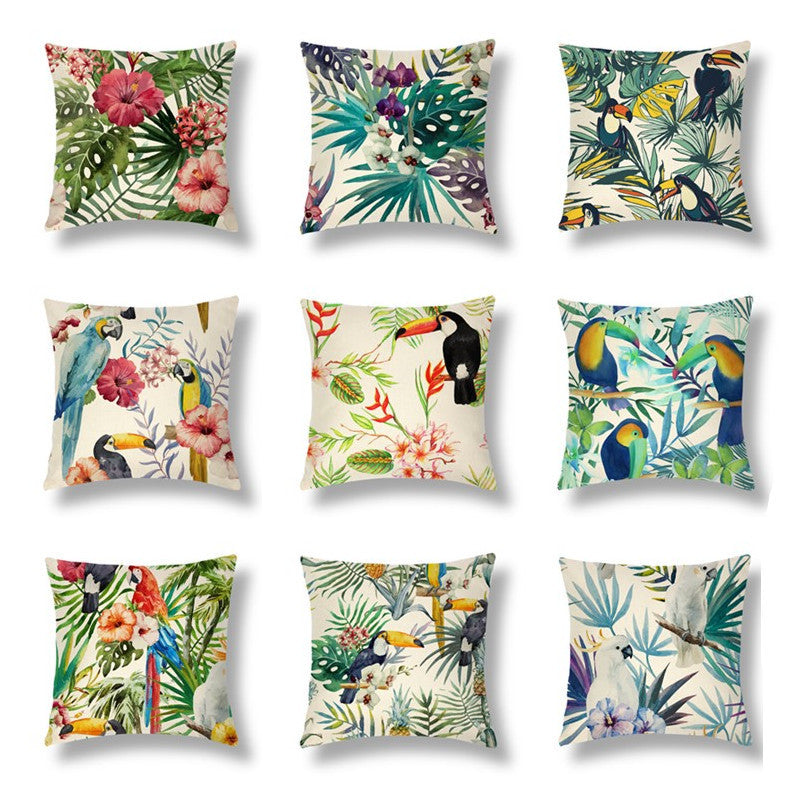 Decorative Pillow with Linen Cover from the Tropical Series