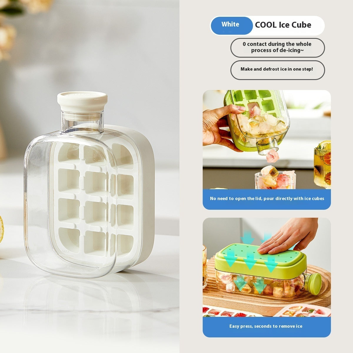 One-Click Molding Cooling Cup,Instant Ice Maker,Zero-Contact Design,Straw Included,Curling Mold,Portable &amp; Stylish Chilled Drink