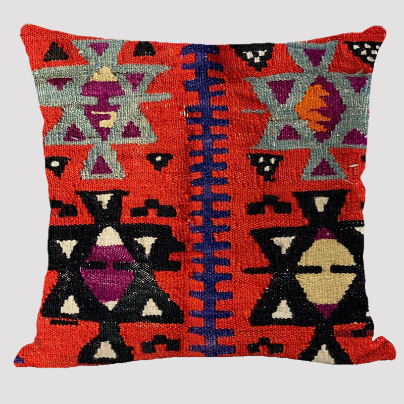 Almohada de lino bohemia de estilo étnico