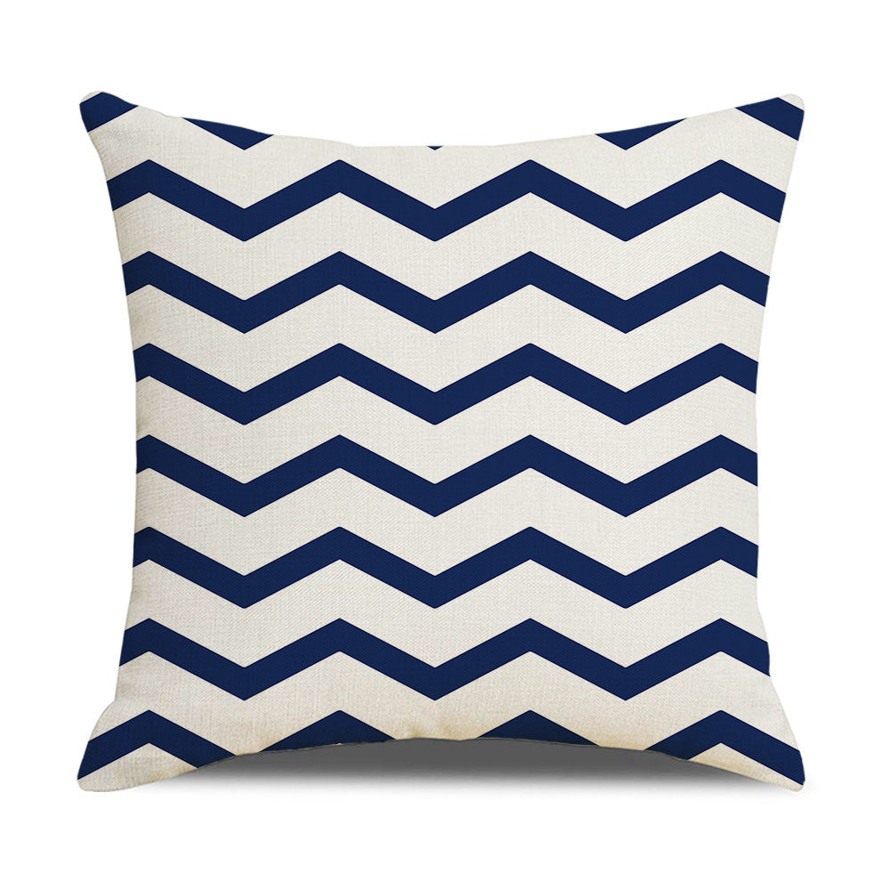 Funda de almohada de lino con diseño geométrico simple y transfronterizo para sofá