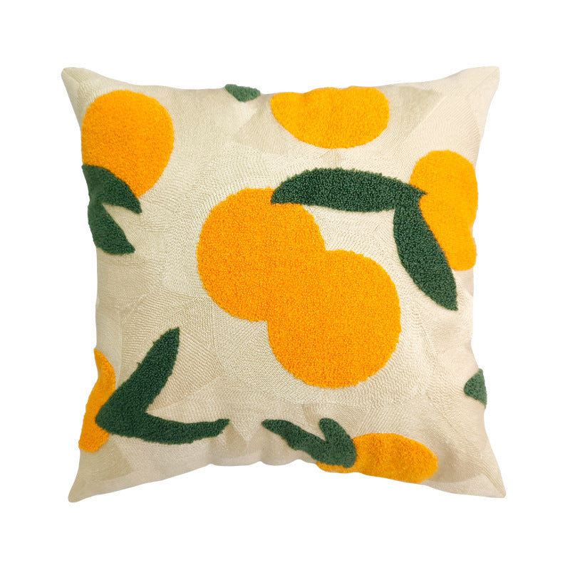 Cojín bordado estilo Ins para sofá con borlas de felpa