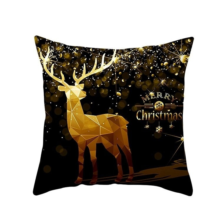 Peach Printed Cushion Cover for Sofa and Office