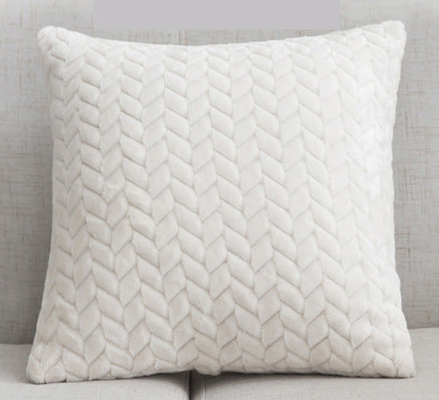 Funda de cojín de franela con hojas y flores - Funda de cojín moderna de terciopelo para sofá