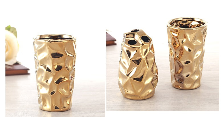 Kreatywny Złoty Ceramiczny Zestaw Toaletowy do Łazienki