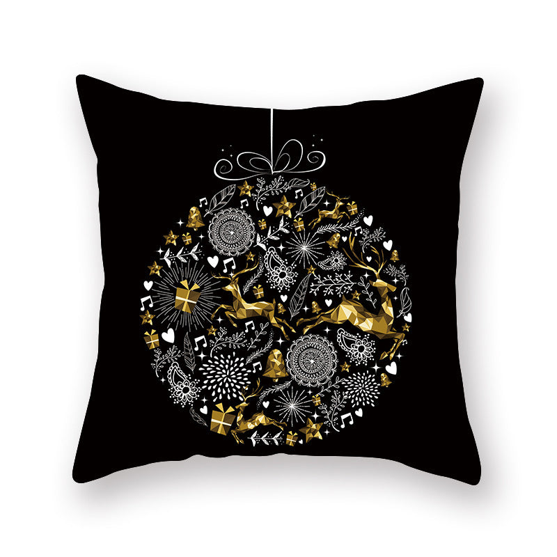 Peach Printed Cushion Cover for Sofa and Office