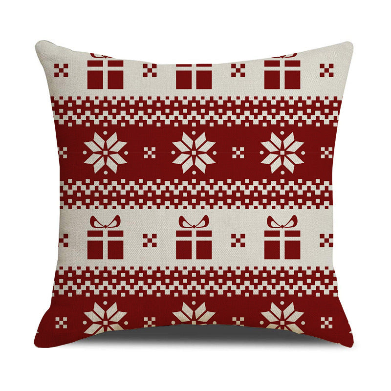Christmas Stripes Linen Pillowcase - Festive Interior Decoration