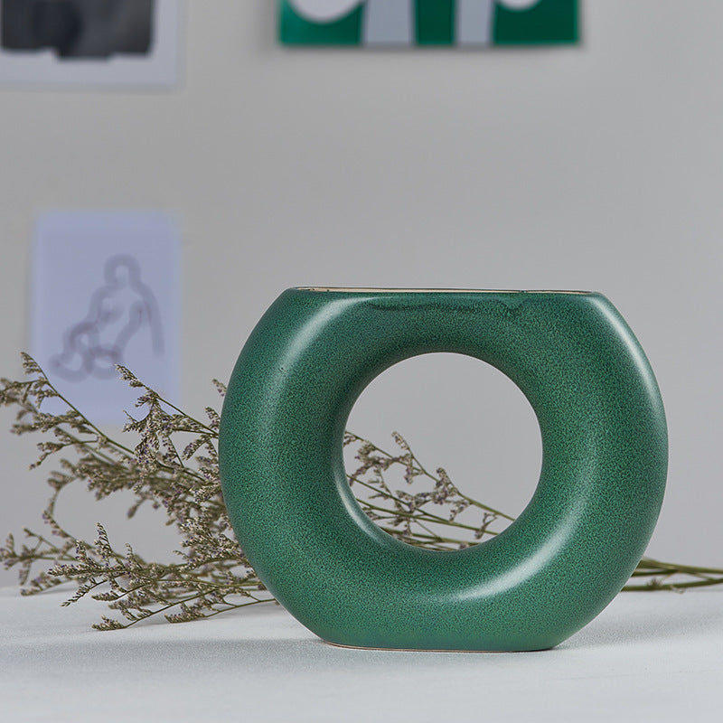 Wazon ceramiczny w kształcie ściętego koła