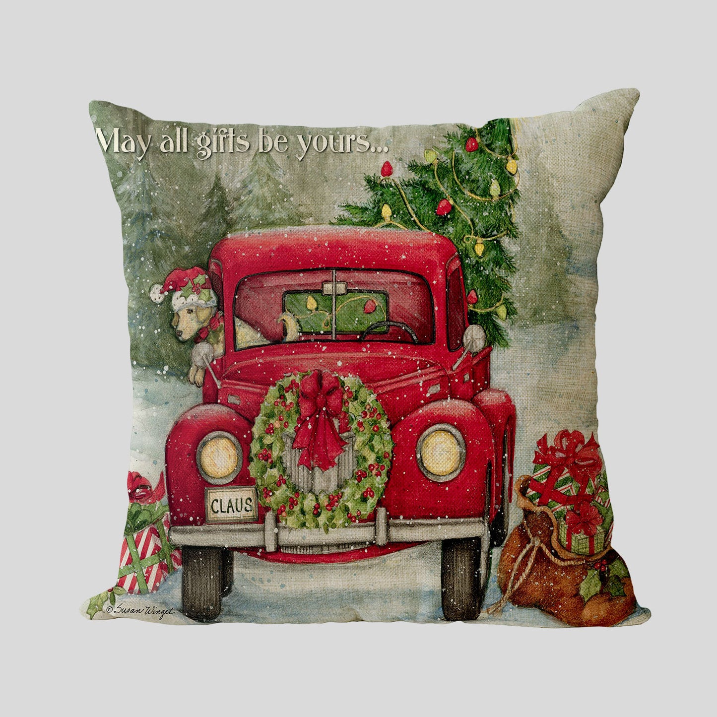 Linen pillowcase from the New Year and Christmas series