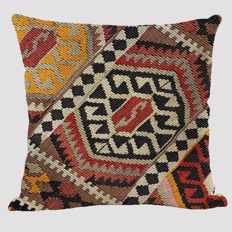 Almohada de lino bohemia de estilo étnico