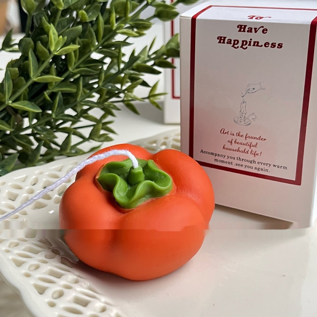Świeca Owocowa - Pomarańczowa Świeca Dekoracja Domowa